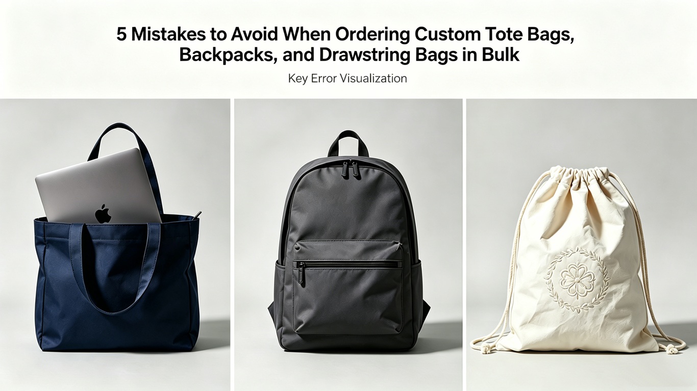 5 Mistakes to Avoid When Ordering Custom Tote Bags, Backpacks, and Drawstring Bags in Bulk