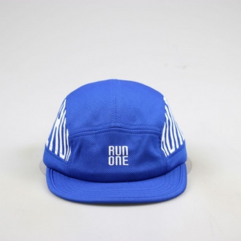 Dry Fit Breathable Mesh fabric 5 panel hat camp hat screen print logo