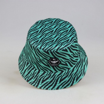 Reversible full print bucket hat with woven label