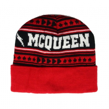 Customized beanie hat jacquard knitting beanie hat red hat