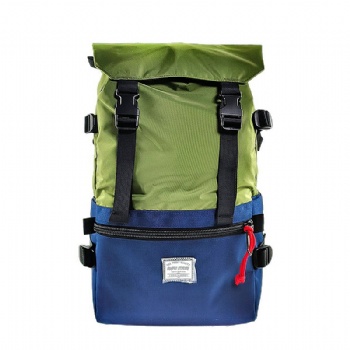 Color Block Expandable Oxford Backpack, Waterproof Drawstring Bag, Large Capacity Business Travel Hiking Laptop Backpack