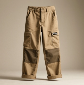 Custom Woven Patch Abrasion-Resistant Canvas Cargo Pants Work Wear