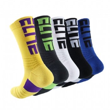 Jacquard Knitting Moisture-Wicking & Cushioned High-Elastic Nylon-Spandex Knit Sports Socks