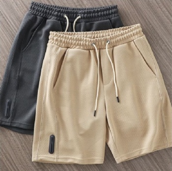 Custom PVC Label Waffle Fabric Shorts
